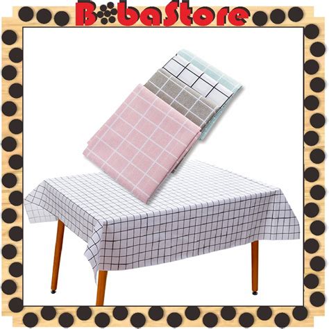 Jual Bobastore R Taplak Meja Anti Air Motif Kotak Kotak Bahan Peva