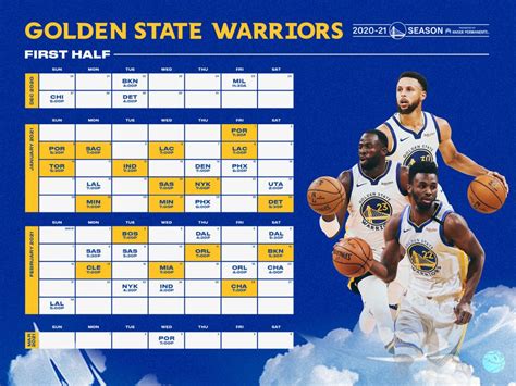 Golden State Warriors Printable Schedule 2021 20 Printable Schedule