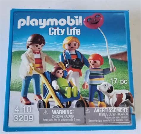 PLAYMOBIL CITY LIFE Famille avec poussette réf 3209 dès 4 ans EUR 10 00