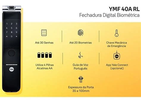 Kit Fechadura Digital Ymf A Rl Yale Zigbee Ym Hub Madeiramadeira