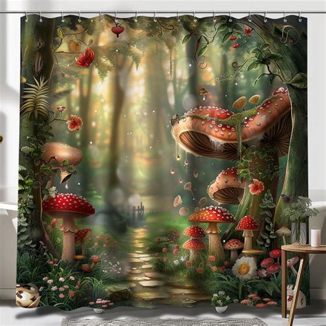 Step Into A Magical Realm Hyperrealistic Fantasy Forest Shower Curtain