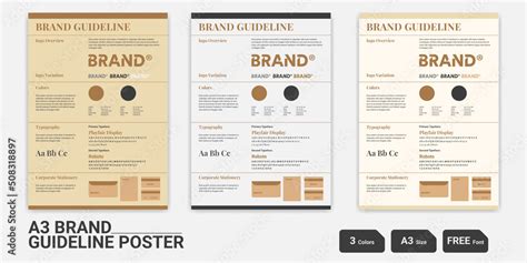 A3 Brand Guideline poster Layout Brand Guideline Template DIN A3 Brand ...