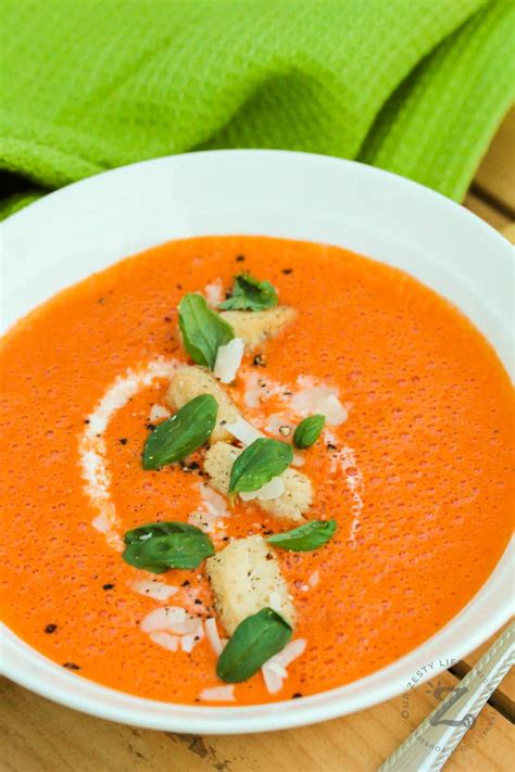 Creamy Tomato Soup Ready In Minutes Our Zesty Life