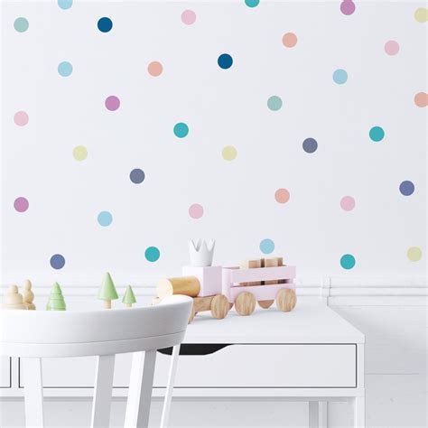 Pastel Polka Dot Wall Decal Polka Dot Wall Stickers For Girls Pvc Free