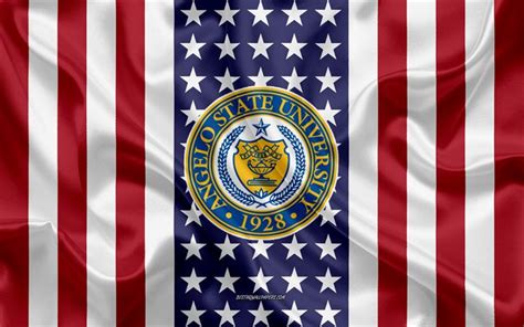 Download wallpapers Angelo State University Emblem, American Flag ...