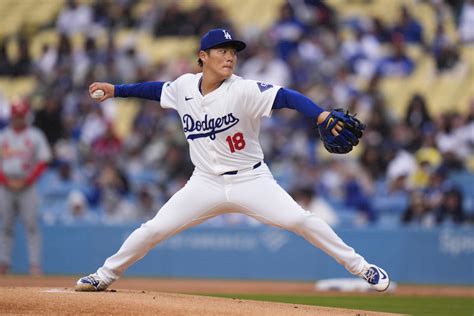 Yamamoto pitches 5 scoreless innings in rain-interrupted Dodger Stadium ...