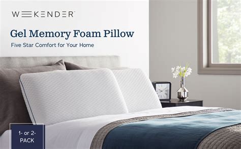 Amazon WEEKENDER Gel Memory Foam Pillow Standard Size 1 Pack