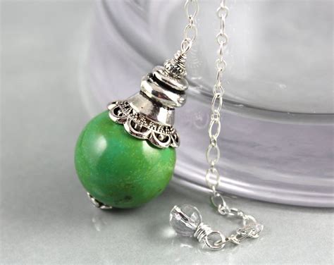 Turquoise Pendulum Necklace Gemstone Pendulum Crystal Pendulum