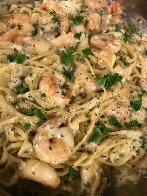 Creamy Shrimp Pasta With Mushrooms