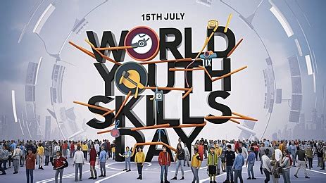 Vector Illustration Of World Youth Skill Day With Line Art Icon Design