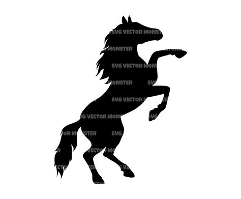 Standing Horse Svg Stallion Svg Archivo De Corte Vectorial Etsy