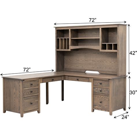 Manhattan L-Shaped Desk with Hutch Top