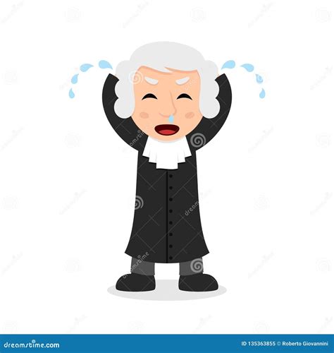 Crying Judge Cartoon Character Stock Vector - Illustration of weeping ...