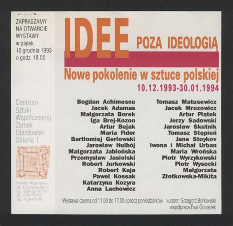 Idee poza ideologią dokumenty Mediateka Centrum Sztuki Współczesnej