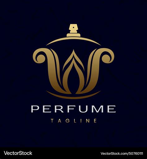 Letter W Perfume Logo Design Elegant Luxury Scent Vector Image