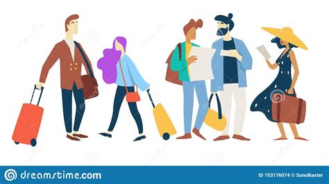 Passengers In Airport Lounge Area Concept Vector People In Airport