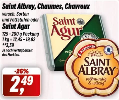 Saint Albray Chaumes Chavroux Oder Saint Agur 125 200 G Packung