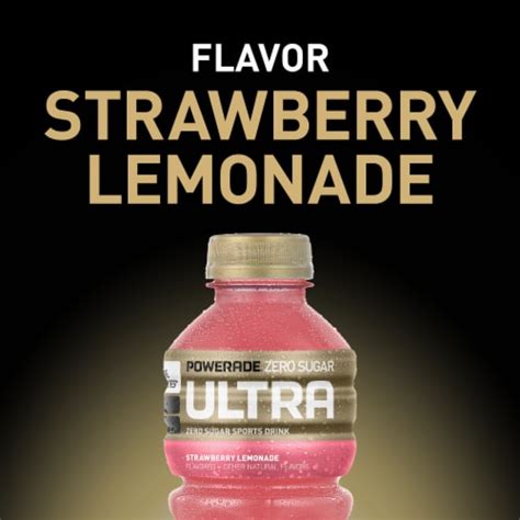 Powerade Ultra Zero Sugar Strawberry Lemonade Electrolyte And Vitamin Sports Drink With Creatine