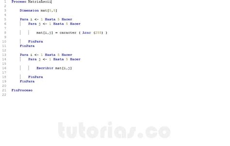 Arreglos Pseint Matriz De Caracteres Ascii Tutorias Co