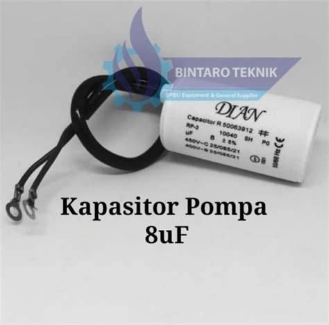 Jual Capacitor Kapasitor 8uF 450v Bulat Kabel Sparepart Pompa Pertamini