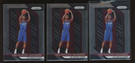 Lot Of 3 2018 19 Panini Prizm Shai Gilgeous Alexander 184 Clippers RC