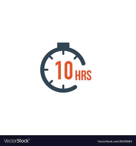 10 Hours Round Timer Or Countdown Icon Royalty Free Vector