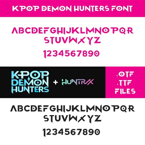 kpop demon hunters font bundle huntrix typeface digital