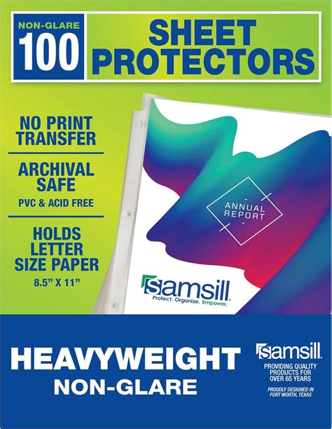 Amazon Samsill Sheet Protectors For Ring Binder X Inch