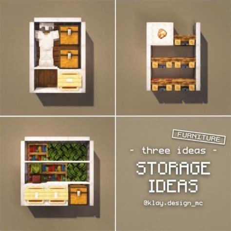 𝗞𝗟𝗔𝗬 • Minecraft Designer on Instagram: "STORAGE FURNITURE IDEAS | As I ...