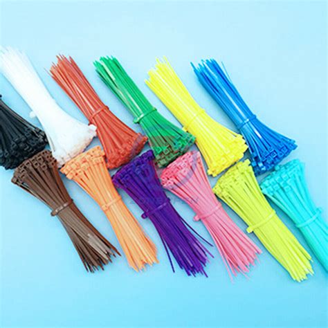 100pc 100mm 150mm 200mm Self Locking Nylon Cable Ties 12 Colors Plastic