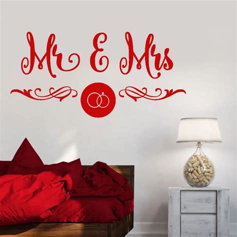 Vinyl Wall Decal Mr And Mrs Wedding Salon Boutique Wall Stickers