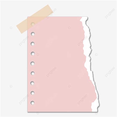 Bloc De Notas De Hojas Sueltas De Papel Roto De Papel Rasgado Rosa Png