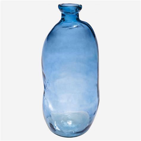 Usiole Vase Dame Jeanne En Verre Recycl X Cm Bleu Habitat