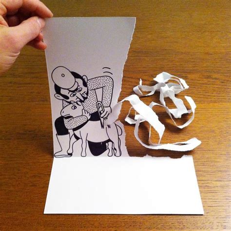 3d Paper Art | Grappige tekeningen, 3d papier kunst, 3d tekeningen