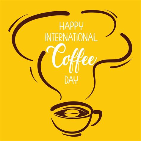 1 October International coffee day vector. World Coffee day vector ...