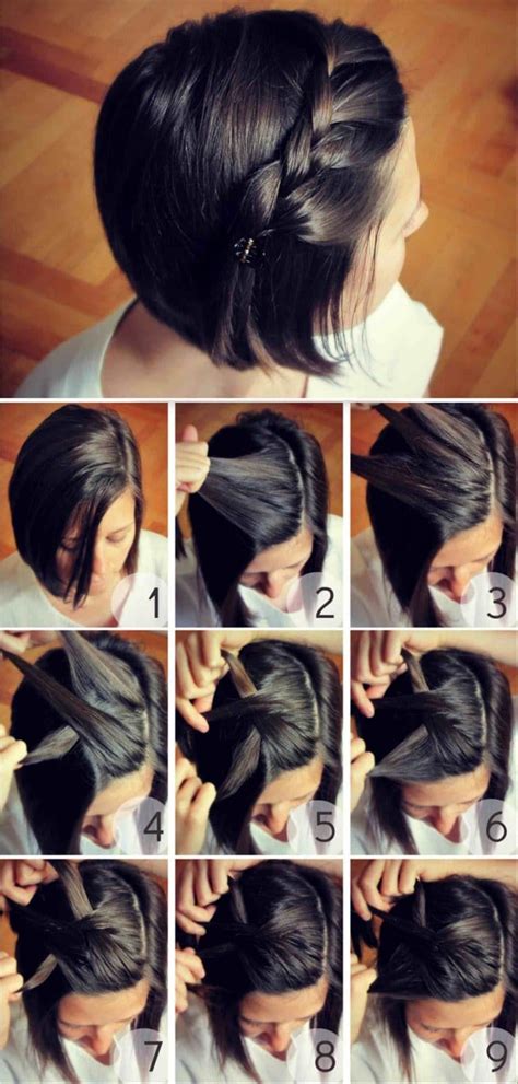 Penteados Para Cabelos Curtos Fotos E Passo A Passo Para 2019 Short Hair Styles Easy Braids