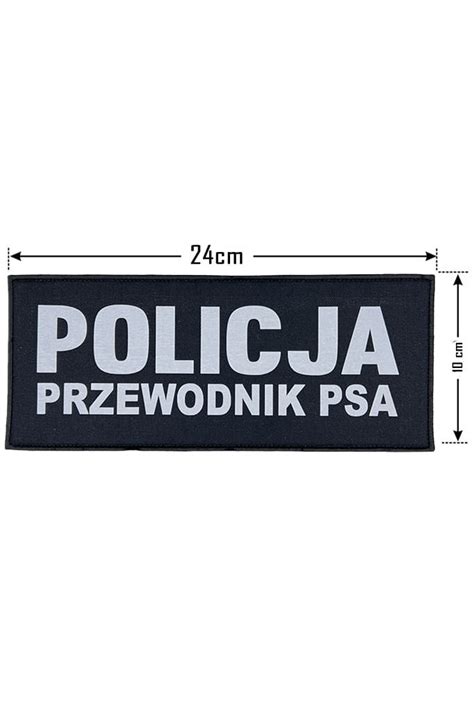 Rzepy Odblaskowe Policja Przewodnik Psa Na Kamizelk Czarny