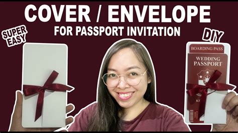 COVER ENVELOPE WITH RIBBON FOR PASSPORT INVITATION Cassy Soriano