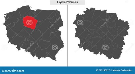 Map Of Kuyavia Pomerania Voivodship Stock Vector Illustration Of