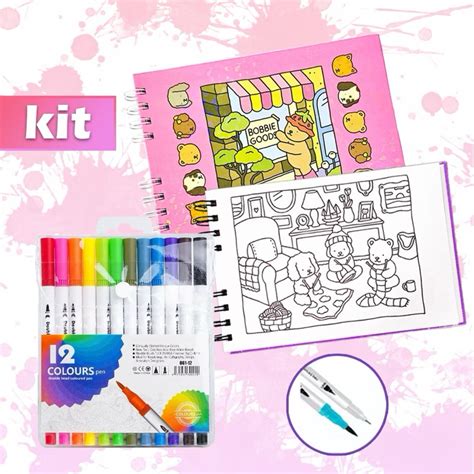Caderno Para Colorir Com Canetinha - Caderno Para Colorir Ou Canetinha Marca Texto De 24/60 Cores Livro De ...