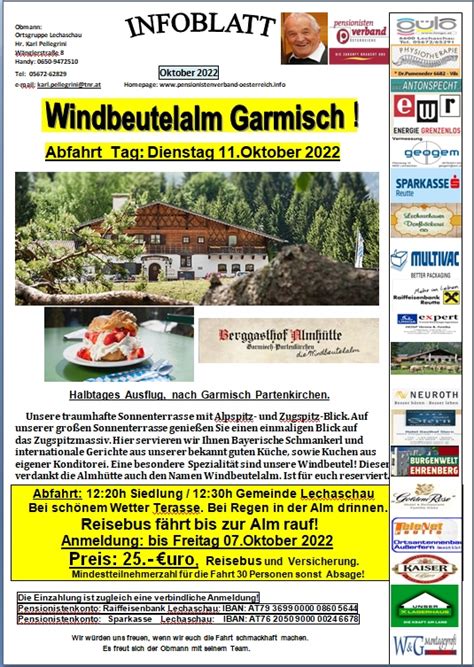 Windbeutel Alm Garmisch Fahrt Findet Statt Pensionistenverband