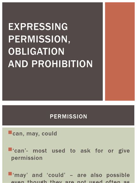 Modal Verbs Permission Obligation And Prohibition Pdf