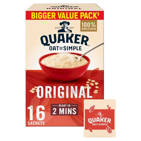 Quaker Oat So Simple Original Porridge Sachets X G Oats Porridge