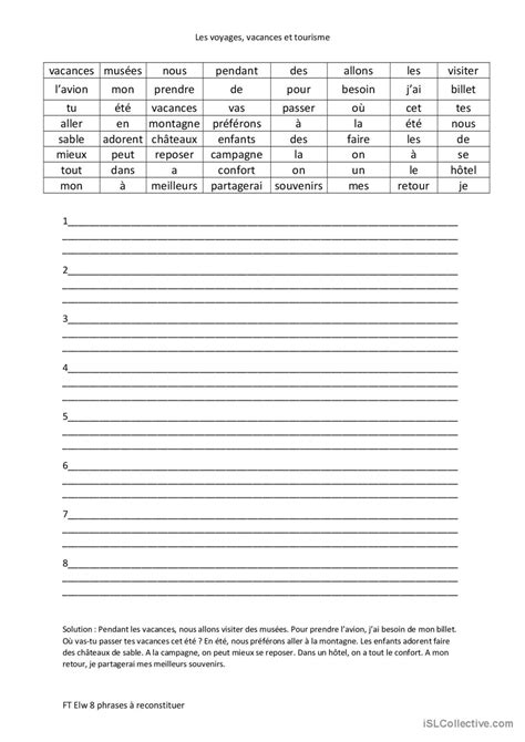 Ft Phrases Complexes Reconstituer Fran Ais Fle Fiches Pedagogiques