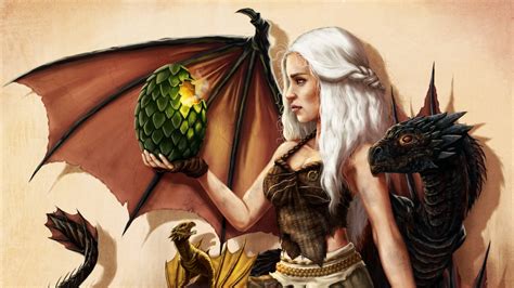 Daenerys Targaryen Painting Mother Dragon Game Of Thrones Daenerys