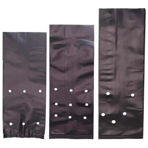 Plastic Nursery Sapling Grow Bag With Holes Black Planting Bags And