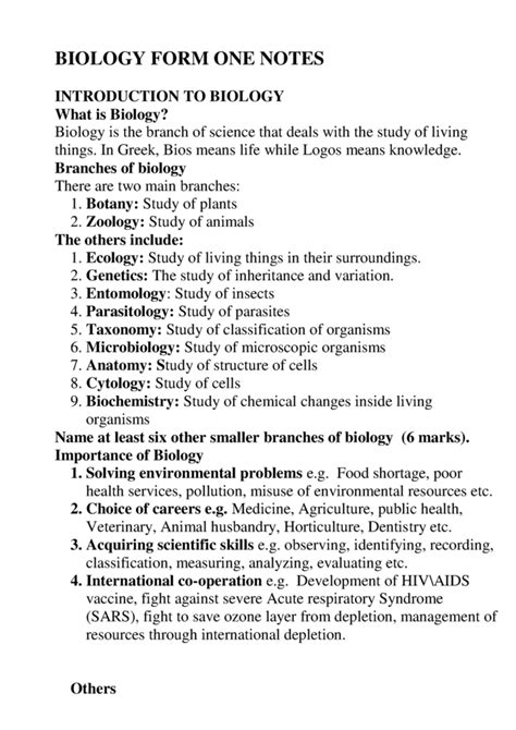 Form 1 4 Biology Notes Ecolebooks