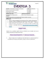 EVIDENCIA 3 INVESTIGACIÓN DE OPERACIONES docx Reporte Nombre Cindy