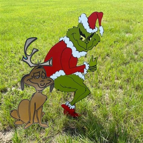 Weather Proof 4ft Grinch Stealing Lights And Max Combo Yard Etsy