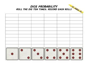 Dice Probability Activity Sheet by Emma Hannan | TpT